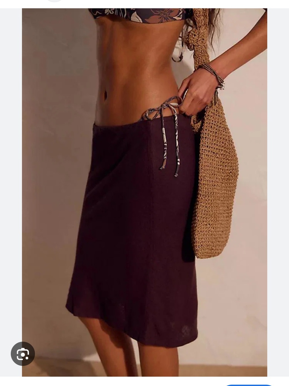 Free People My Little Midi Skirt in Fudge Large NWT